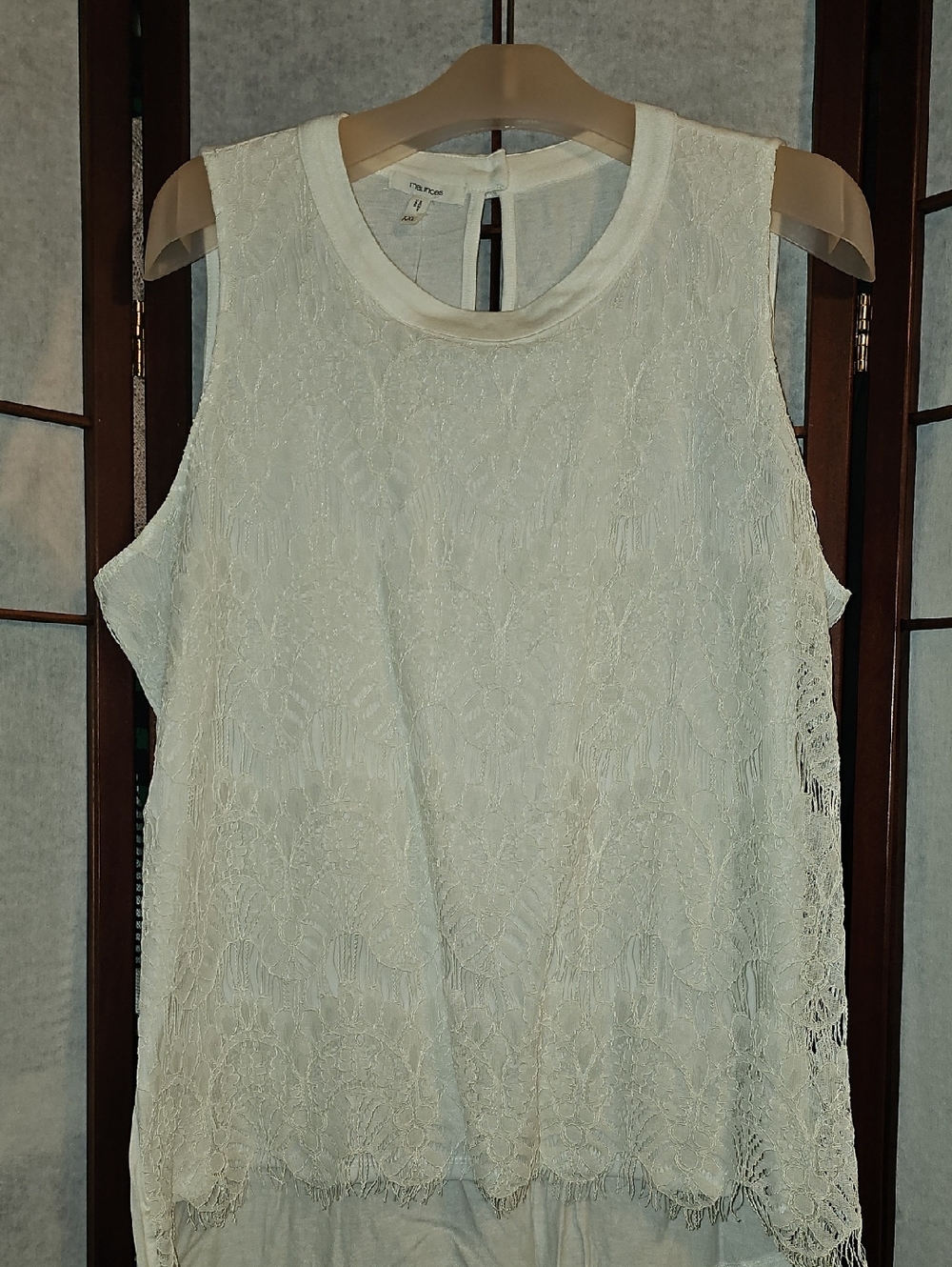 Maurices White Lace Sleeveless Blouse